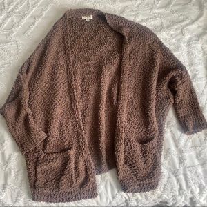 Boutique Cozy Brown Popcorn Cardigan 🤎